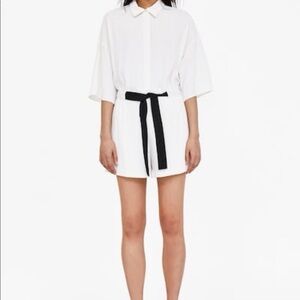 Zara Basic Cream collared button-down romper
